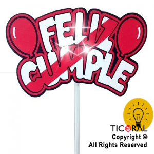 ADORNO PINCHE PARA TORTA FELIZ CUMPLE CON LUZ RIVER x 1